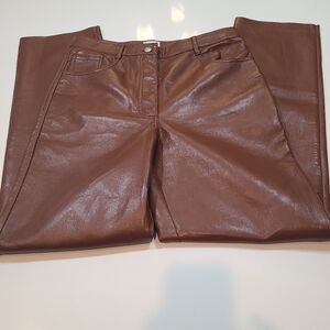 Wilfred Brown Faux Leather Pants in Size 10